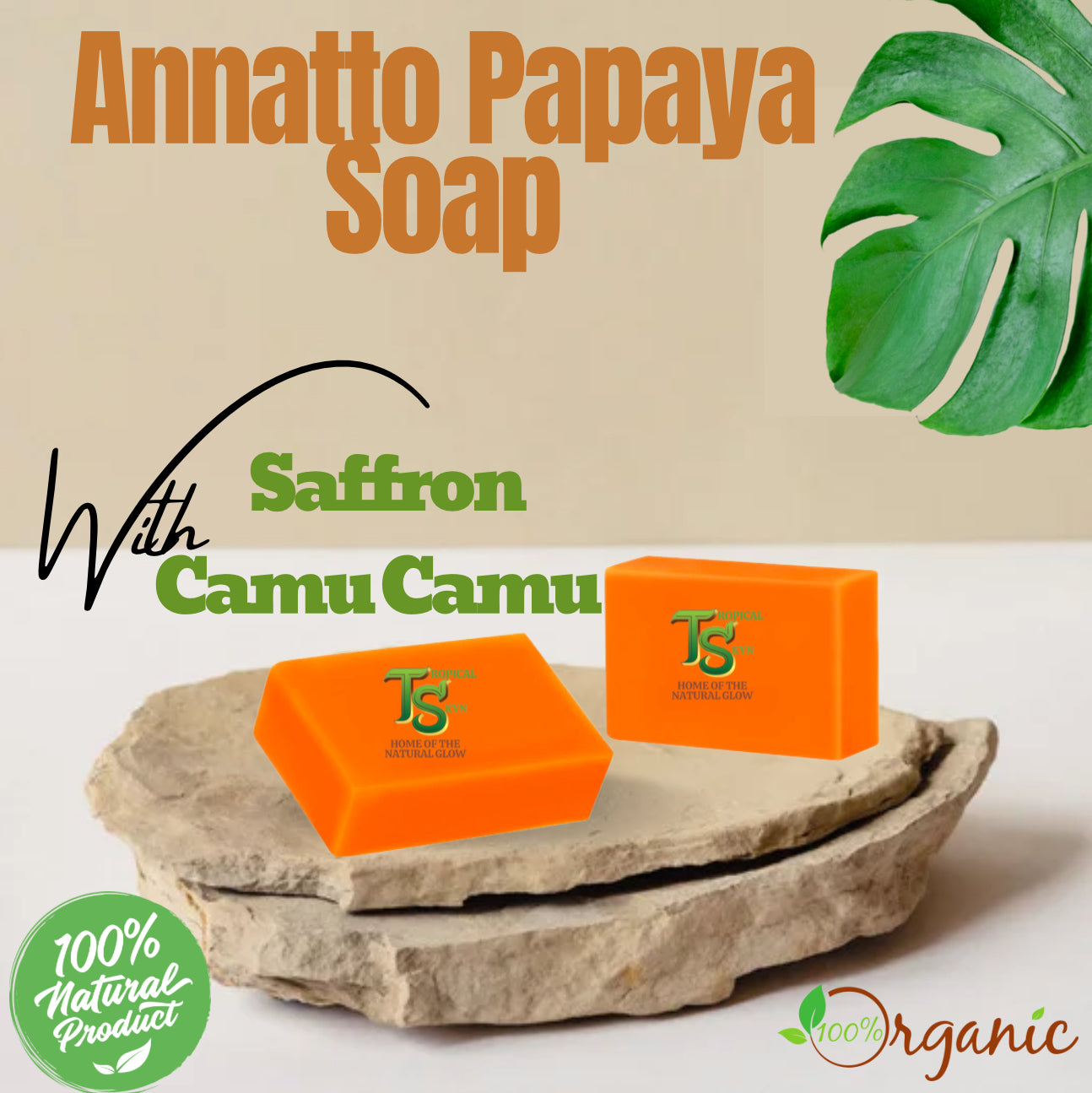 Annatto & Papaya Soap - Skin Brightening Facial and Body Bar

Unlock the secret to radiant, flawless skin with our Annatto & Papaya Soap from Tropical Skyn. This luxurious purifying facial and body bar is meticulously crafted to tone, balance, and illuminate your complexion. As the first company to blend the potent powers of annatto and papaya, we offer you an exclusive formula that enhances your natural beauty.